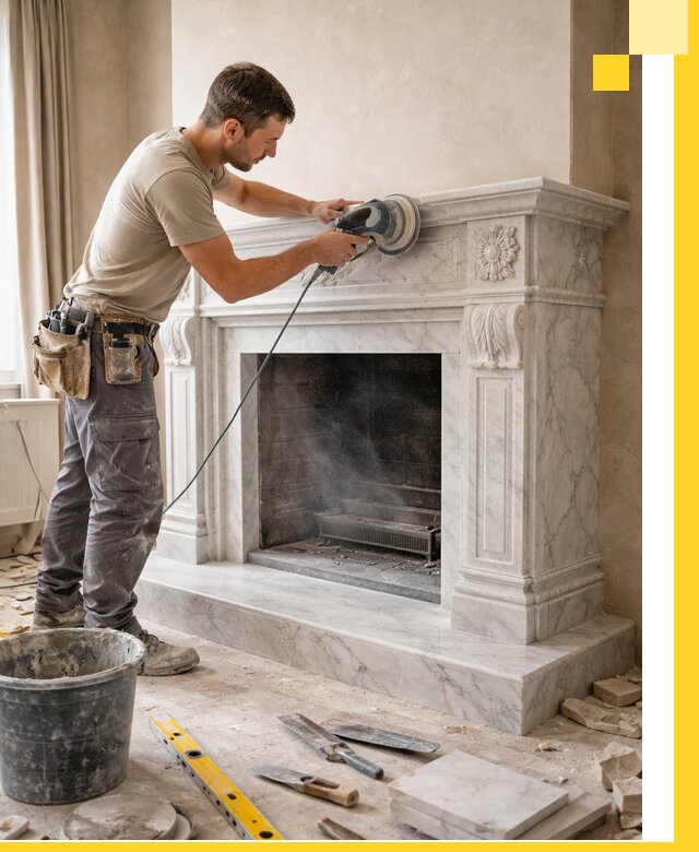 Изготовление и установка мраморных каминов в Красноярске под ключ