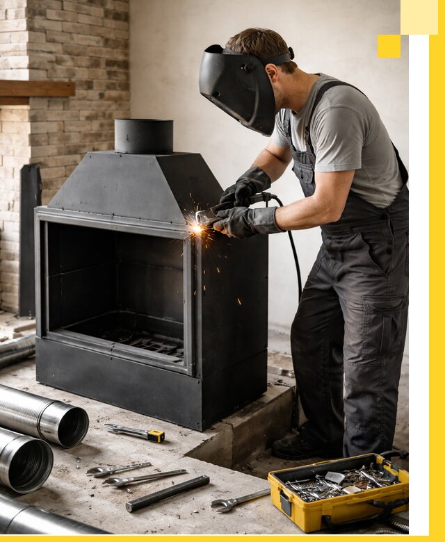 Продажа и установка металлических каминов в Красноярске под ключ