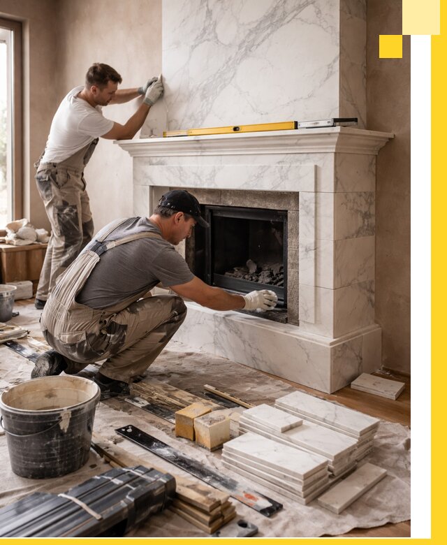 Отделка каминов в Красноярске качественные облицовочные работы