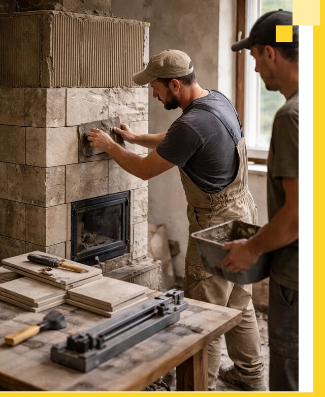 Профессиональная облицовка печей в Красноярске: керамика и камень