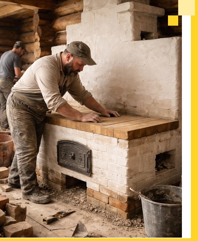 Проектирование и установка русской печи с лежанкой в Красноярске