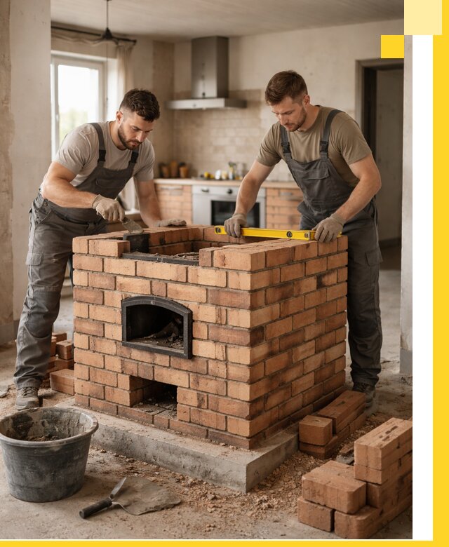 Установка и монтаж печей в частном доме в Красноярске под ключ