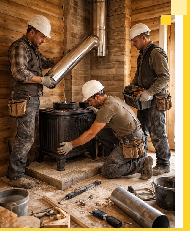 Профессиональный монтаж банных печей и дымоходов в Красноярске