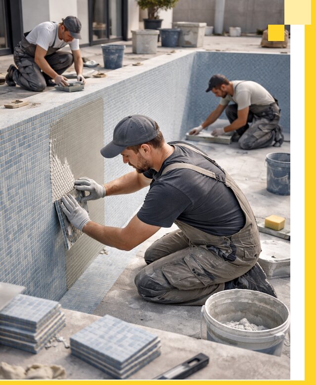 Облицовка бассейнов в Красноярске плитка мозаика гидроизоляция