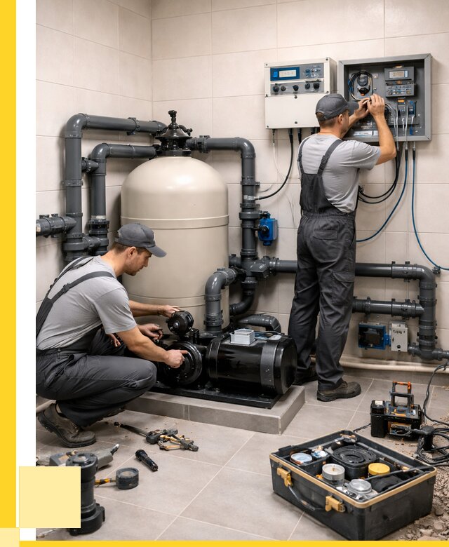 Монтаж оборудования для бассейнов в Красноярске от 40640 р. | ЭриданКрс