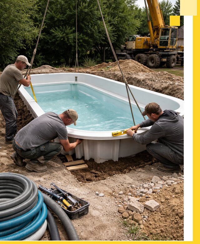 Установка и монтаж композитных бассейнов под ключ в Красноярске