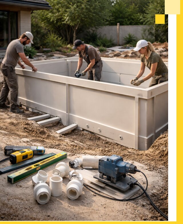 Установка полипропиленовых бассейнов под ключ в Красноярске