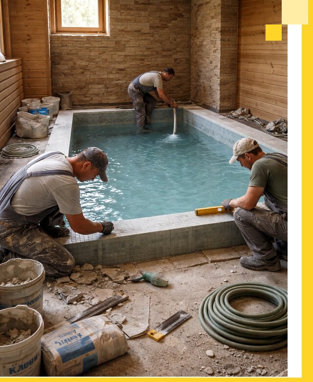 Проектирование и строительство бассейнов для бани в Красноярске