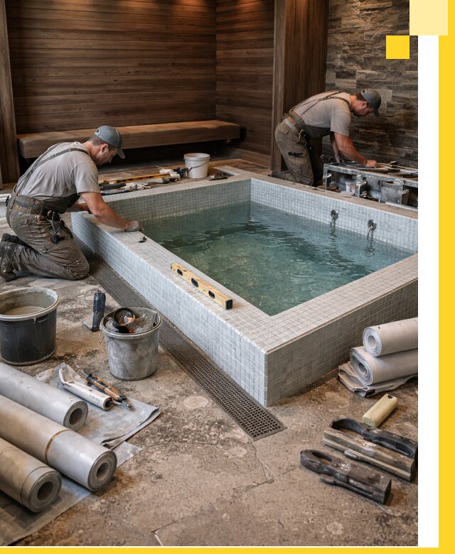 Установка и строительство бассейнов для сауны в Красноярске