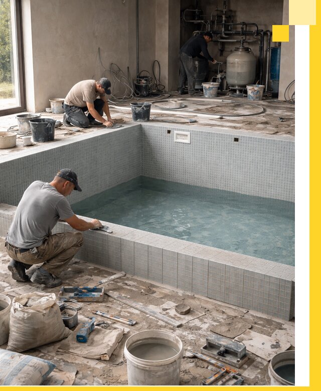 Строительство и монтаж бассейнов в помещении в Красноярске