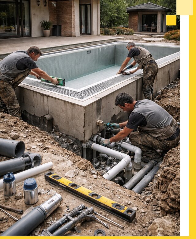 Строительство переливных бассейнов в Красноярске под ключ