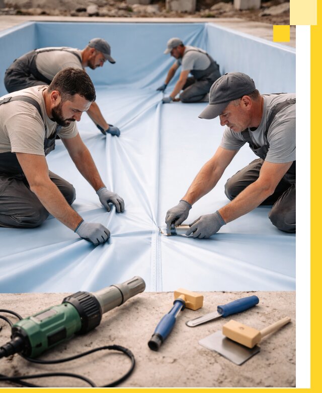 ПВХ пленка для бассейнов с монтажом и гарантией в Красноярске