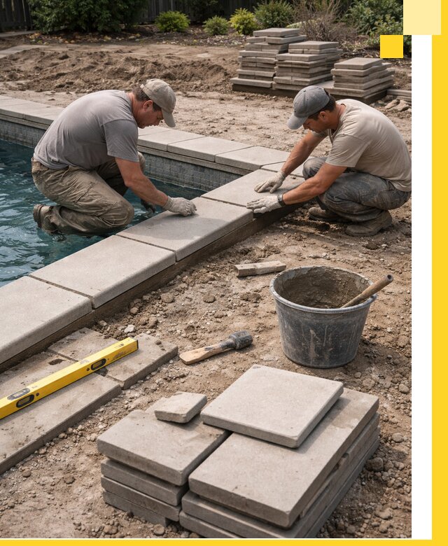 Установка и изготовление копингового камня для бассейнов в Красноярске