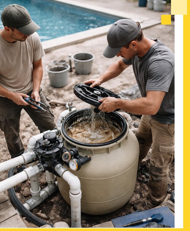 Установка и обслуживание песочных фильтров для бассейнов в Красноярске