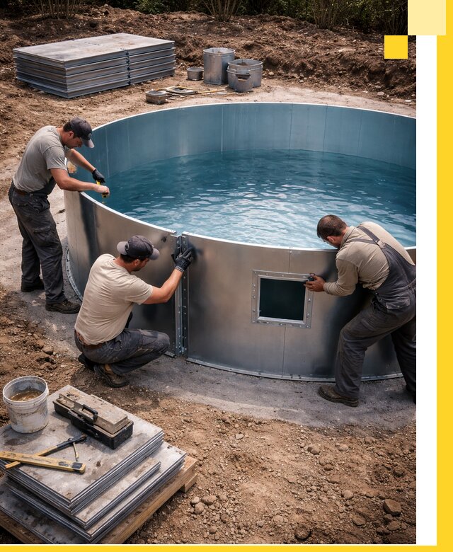 Круглые бассейны под ключ в Красноярске проектирование и монтаж