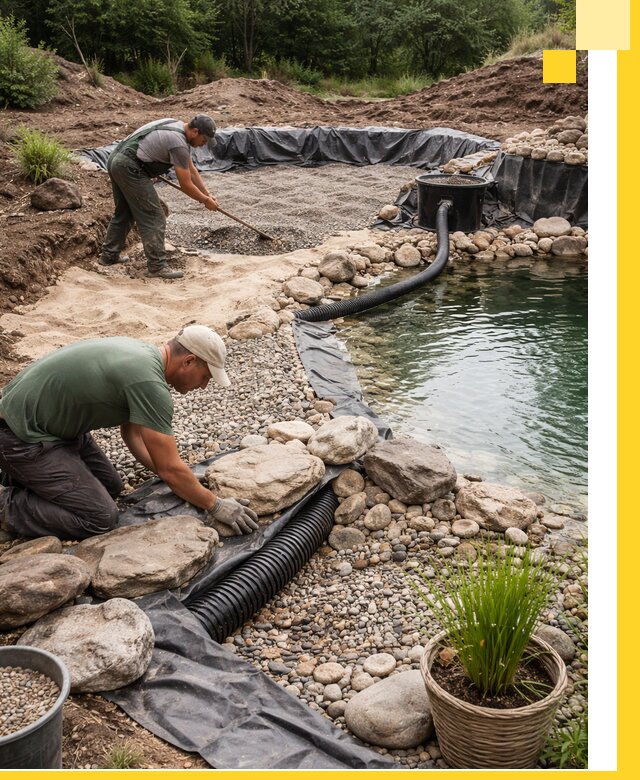 Строительство природных бассейнов и озер в Красноярске под ключ