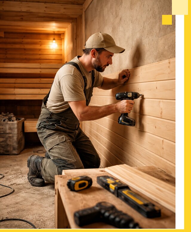 Профессиональная внутренняя отделка бани в Красноярске под ключ