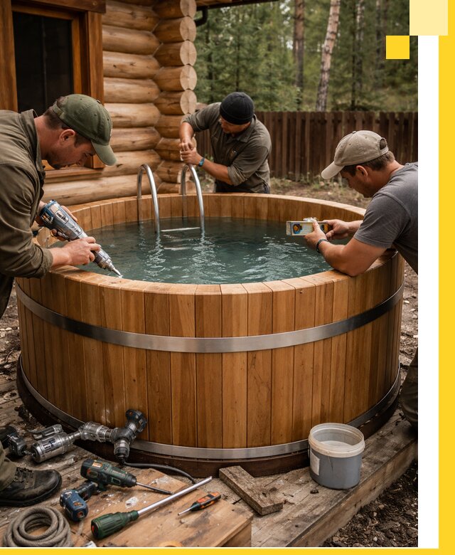 Строительство бань с купелью под ключ и отделкой в Красноярске