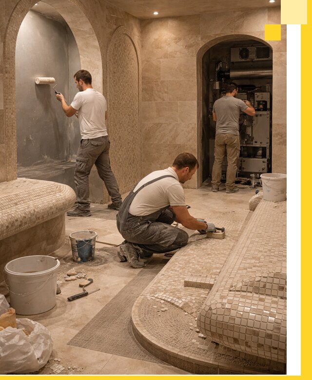 Строительство бани с хамамом и бассейном под ключ в Красноярске