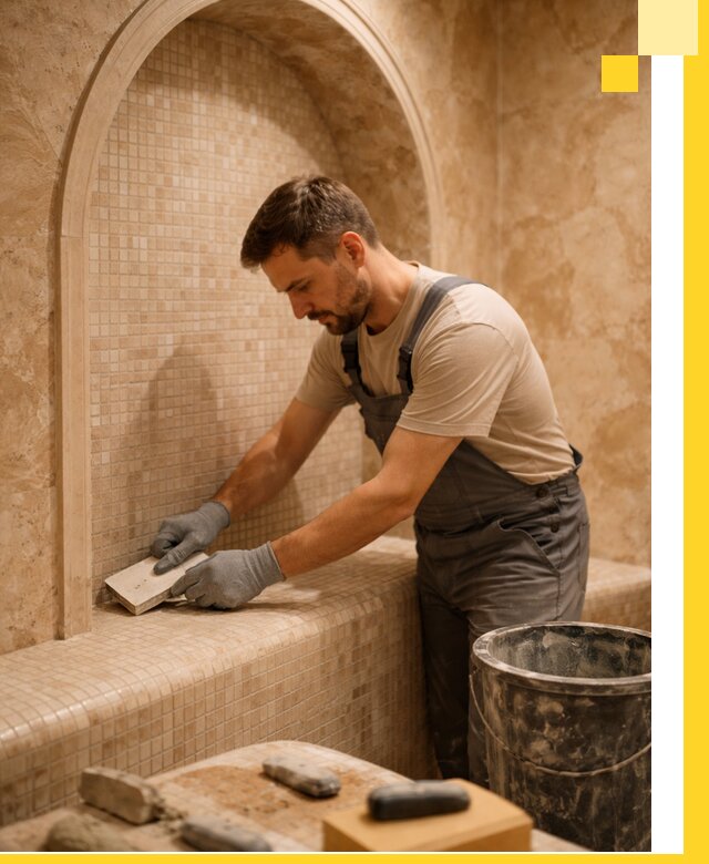 Профессиональная отделка хамамов с мозаикой под ключ в Красноярске